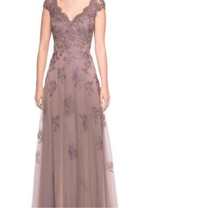 La Femme A line gown. Size 10. Retail for 599$ at nordstroms.